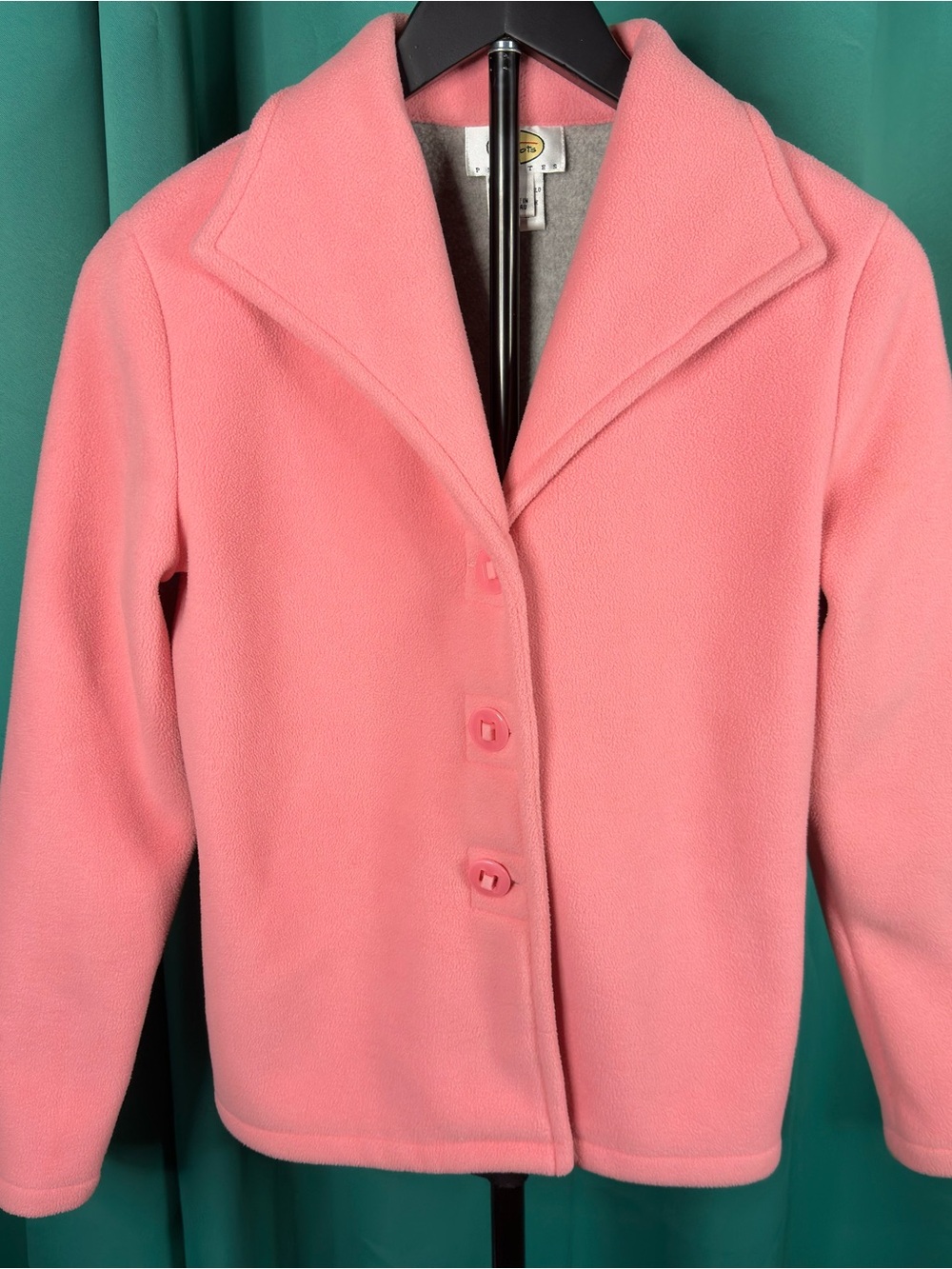 Vintage Talbots Pink Fleece Jacket Size P-XS Barbiecore Y2K 90’s Retro Preppy
